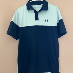 Mens Under Armour blue polo. Size Medium.